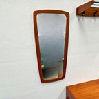 Midcentury Modern Design Wandspiegel Teak, Ovaal Met Hoeken thumbnail 2