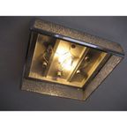 Vintage Plafondlamp, Plafonniere Met Kunststof Platen In Verchroomde Profielen, 71 X 71 Cm, Jaren thumbnail 6