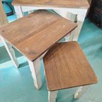 Miniset Met 3 Brocante Nesting Tafels, Bijzettafels. thumbnail 6