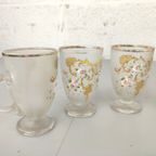 Grote Antieke Geëmailleerde Glazen Punch Set thumbnail 4