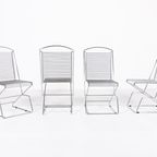 Set Of 4 Vintage Architectural Steel Wire Chairs, Italy thumbnail 3