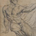 Academische Tekening Van Een Naakte Man – A.H., 1819 thumbnail 2