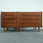 Set Scandinavische Ladekastjes Jaren 60-70 (kleine En Grote, 4 Lades Elk) thumbnail 2