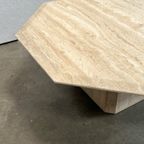 Vintage Achthoekige Travertin Salontafel, 1970’s thumbnail 11