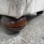 Vintage Fauteuil Met Houten Details, Velour - Ruitjespatroon thumbnail 5