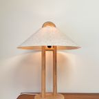 Lys Denemarken Vintage Houten Lamp Met Beige Kap thumbnail 5