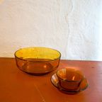 3X Orange Amber Glass Serving Bowls Salad Bowl Odds And Ends thumbnail 6