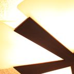 Acrylic Triangles And Teak Wooden Ceiling Lamp, 1960S thumbnail 6