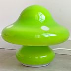 Groen Met Witte Stippen Glazen Paddestoel Tafellamp, Mushroom Lamp thumbnail 3