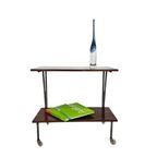 Trolly - Pastoe Stijl - Braakman - Fineer - Metaal - Bijzettafel - 60'S thumbnail 2