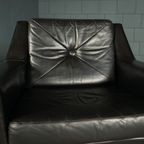 Vintage Lederen Fauteuil – Zwart – Jaren 70 thumbnail 5