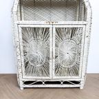Vintage Wit Rotan Rieten Bohemian Kast Boogkast Bali thumbnail 10