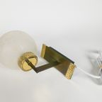 Hollywood Regency Stijl - Messing - Goud - Gesatineerd Glas - Wandlamp - 60'S thumbnail 5