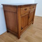 Vintage Frans Dressoir Commode, Ladekast Badkamermeubel Met Marmer Blad 105 thumbnail 11