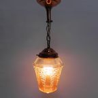 Vintage Hanglamp Met Glazen Kap thumbnail 4