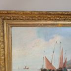 Een Stel 19e Eeuwse Zeegezichten - L. Edouard thumbnail 7