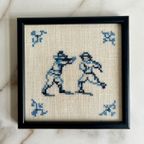 4x Dlefsblauwe Tegel Als Burduurwerk thumbnail 6