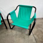 Tweetal Vintage Deense Fauteuils, Xcol, Zwart Staal Met Groene Stof, 1980’s thumbnail 15