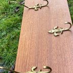 Vintage Houten Kapstok Met Messing Fleur-De-Lis Haken thumbnail 7