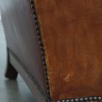 Prachtige, Karaktervolle En Unieke Luxe Schapenleren Art Deco Design Fauteuil/ Armchair thumbnail 8