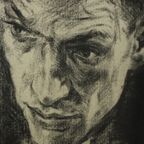 Grote Houtskool Tekening Advocaat Kunst Driesschaert Gedateerd 1974 thumbnail 6