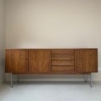 Vintage Palissander Dressoir / Sideboard Met 3 Deurtjes En 4 Lades thumbnail 7