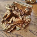 Vintage Hollywood Regency Spiegel Kuifspiegel Met Planchet thumbnail 10