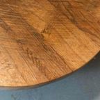 Vintage Massief Eiken Wabi Sabi Brutalist Salontafel, Rond thumbnail 7