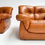 Cognackleurige Lederen Pellerossi Fauteuil, 1960’s thumbnail 5
