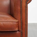 Nette, In Goede Staat Verkerende Rundleren Clubfauteuil In Een Mooie Cognac Kleur thumbnail 4