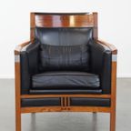 In Goede Staat Verkerende Zwarte Art Deco Schuitema Design Fauteuil Uit De Decoforma Serie thumbnail 3
