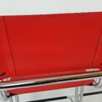 4 Krukken Rood Tuig Leer | Chroom | Marcel Breuer thumbnail 16
