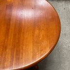 Vintage Scandinavische Salontafel, Rond, Teak thumbnail 5