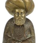 Ottomaanse Sultan Vizier Tulband Beeldje Sculptuur Messing thumbnail 8