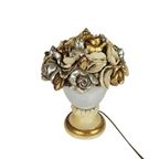 Italiaanse Tafellamp - Hollywood Regency Stijl - Goudverf - Plateel - 80'S thumbnail 9