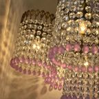 Italiaanse Kristallen Hollywood Vintage Regency Hanglamp Met Lila Opaal Druiven thumbnail 2