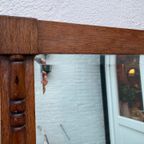 Oud Eiken Geslepen Spiegel Met Bobbin Kralen 50 X 36 Cm - Reliving thumbnail 4