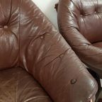 Vintage Deense Leren Fauteuils | Stoel Leer | Danish Leather thumbnail 13