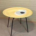 Vintage Metalen Bijzettafel, Salontafel, Geel thumbnail 9