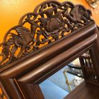 Chinese Mid Century Kast Van Rozen Hout Met Spiegel thumbnail 4