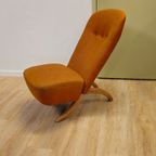 Vintage Theo Ruth Congo Fauteuil Stoel Oranje thumbnail 6