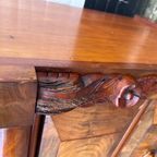Heel Mooi Antiek Engels Mahonie Driedelig Kabinet, Met Planken En 3 Lades, 210 Cm Hoog thumbnail 6