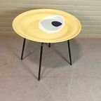 Vintage Metalen Bijzettafel, Salontafel, Geel thumbnail 6
