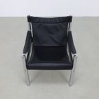 Lounge Chair In Leather And Chrome By Johanson Design Sweden, 1970S thumbnail 7