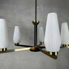 Vintage Hanglamp Messing/opaline thumbnail 6