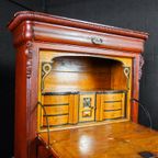 Brocante Hollandse Secretaire Kast – Begin 1900 – Rood thumbnail 9