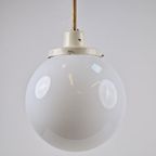 Vintage Bol Hanglamp Schoollamp Koper Stang Art Deco ‘50 thumbnail 8