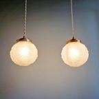 Paar Art Deco Kroonluchters In Gesatineerd Glas, 1920-30 thumbnail 7
