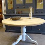 Prachtige Witte Landelijke Ronde Eettafel 130 Cm thumbnail 2