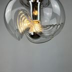 1 Of 4 Waved Glass And Chrome Peill & Putzler Futura Pendant Light, 1970 Medium thumbnail 3